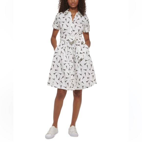 Karl Lagerfeld Dresses & Skirts - Karl Lagerfeld White Eiffel Tower Shirt Dress